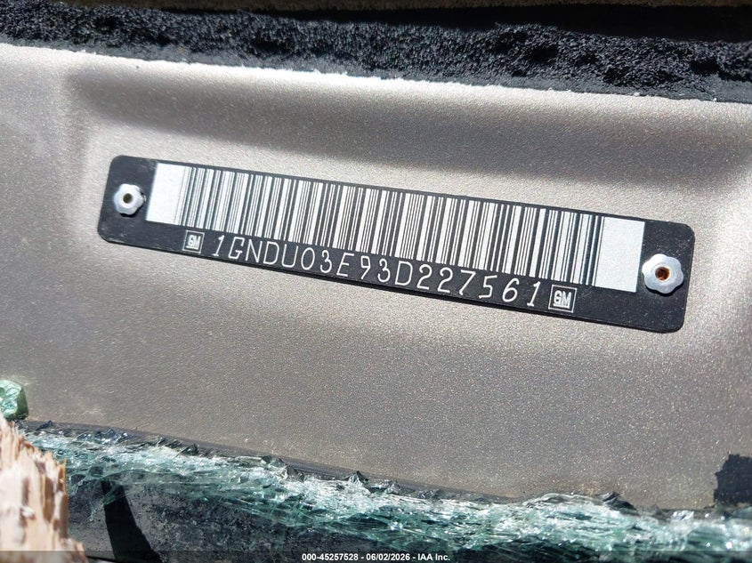 2003 Chevrolet Venture Ls VIN: 1GNDU03E93D227561 Lot: 45257528