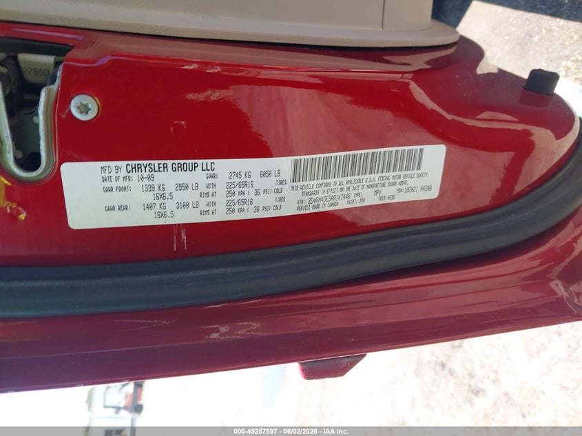 2010 Dodge Grand Caravan Se VIN: 2D4RN4DE5AR147446 Lot: 45257597