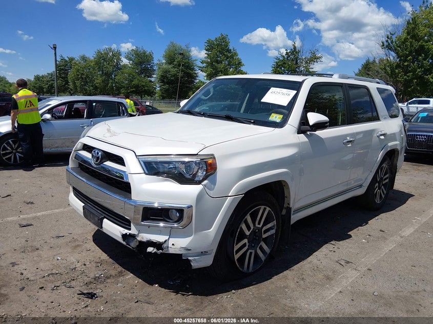 Vin: jtebu5jr0g5405078, lot: 45755478, toyota 4runner limited 20162