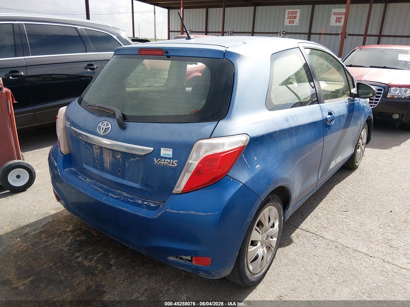 Vin: jtdjtud34cd539872, lot: 45755896, toyota yaris l 20124