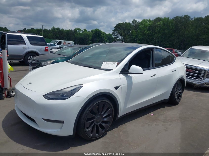 Vin: 5yjygdef2mf137600, lot: 45756175, tesla model y performance dual motor all-wheel drive 20212