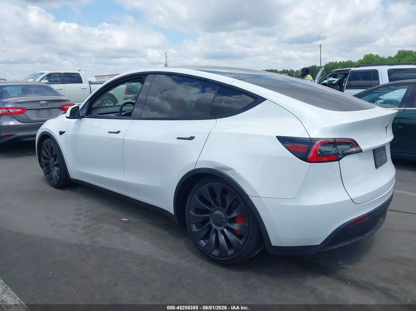 Vin: 5yjygdef2mf137600, lot: 45756175, tesla model y performance dual motor all-wheel drive 20213