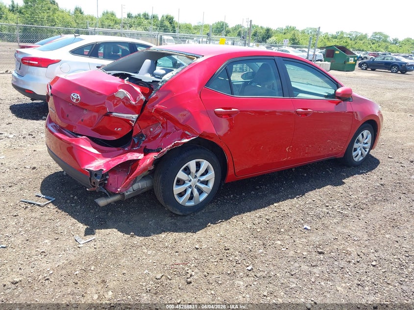 Vin: 2t1burhe0fc256493, lot: 45756651, toyota corolla le 20154