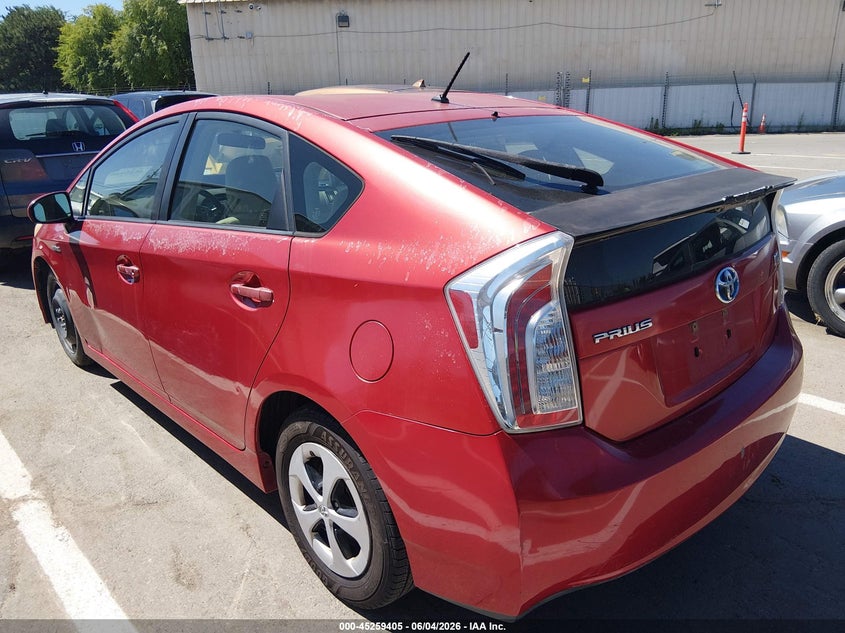 2012 Toyota Prius 1.8 Two red Lot 111045259405 Vin JTDKN3DU0C1548331