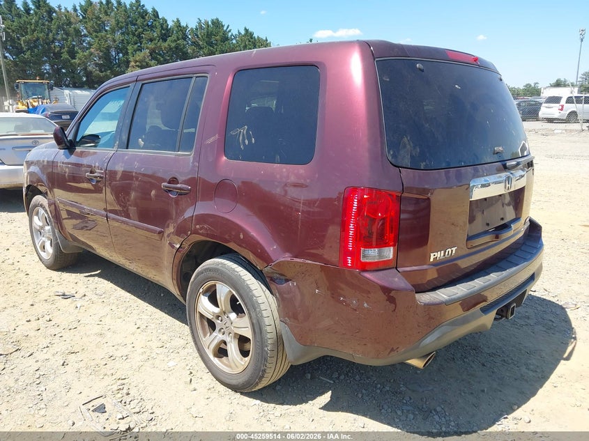 Vin: 5fnyf4h55db079200, lot: 45757334, honda pilot ex-l 20133