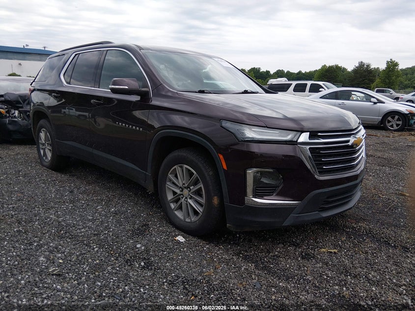 Vin: 1gnevhkw1nj142907, lot: 45758156, chevrolet traverse awd lt leather 2022 img_1