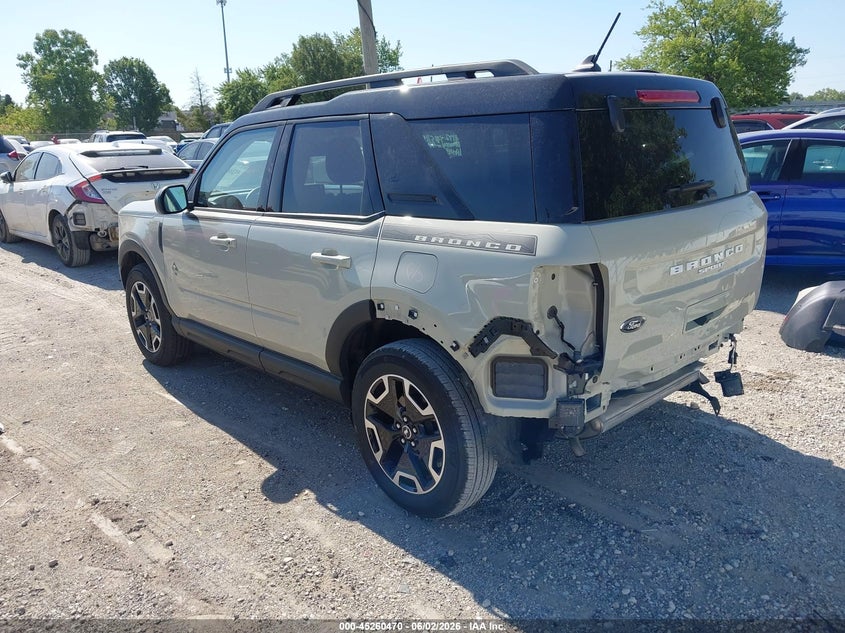 Vin: 3fmcr9c68rre02218, lot: 45758290, ford bronco sport outer banks 20243