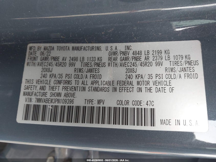 2023 Mazda Cx-50 2.5 S Premium Plus VIN: 7MMVABEM3PN109396 Lot: 45260955