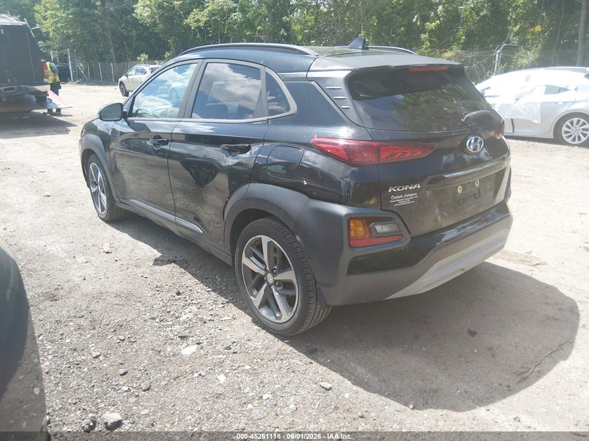 Vin: km8k3ca51ju100643, lot: 45758938, hyundai kona limited 20183