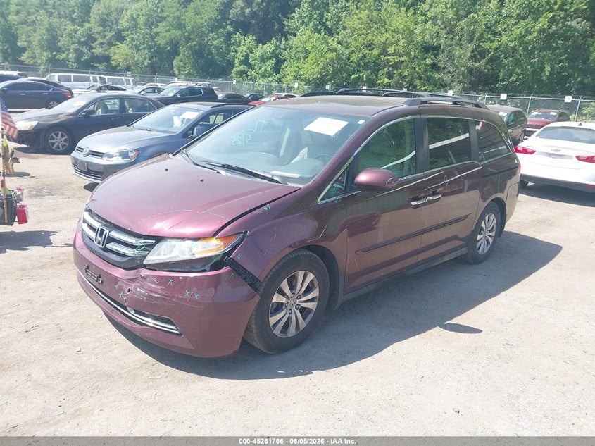 Vin: 5fnrl5h62eb005195, lot: 45759586, honda odyssey ex-l 20142