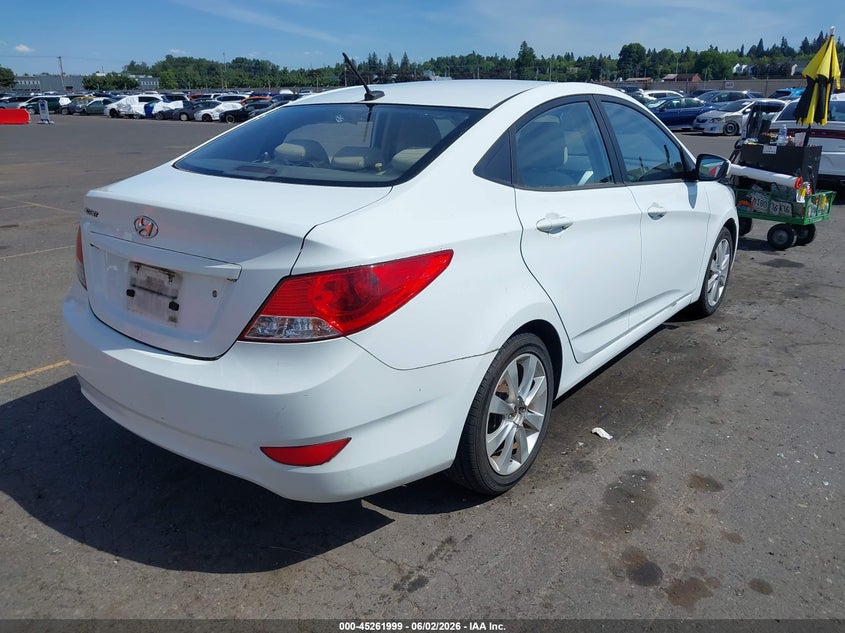 2012 Hyundai Accent 1.6 Gls white Lot 111045261999 Vin KMHCU4AE6CU064491