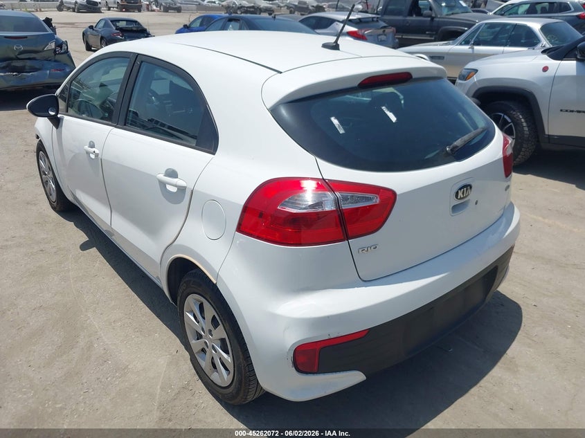 Vin: knadm5a33g6676264, lot: 45759892, kia rio lx 20163