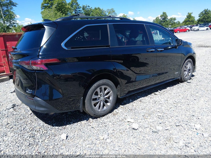 Vin: 5tdjskfc4ms024221, lot: 45760513, toyota sienna xle 20214
