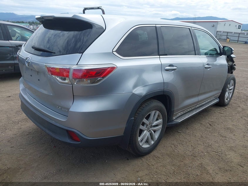 Vin: 5tdbkrfh8es009814, lot: 45760829, toyota highlander le v6 20144