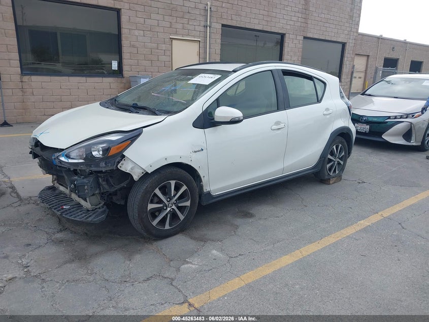 Vin: jtdkdtb35j1600448, lot: 45761303, toyota prius c one 20182
