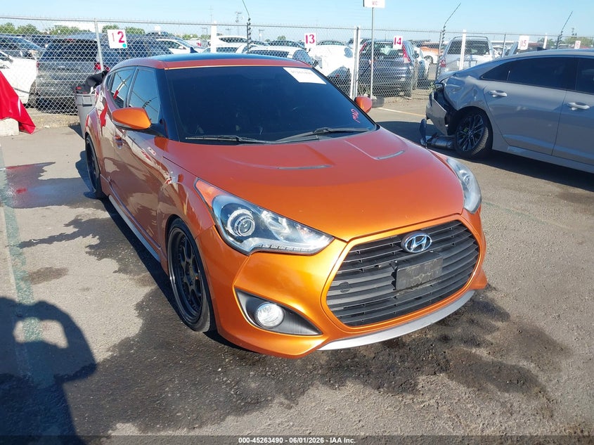 Vin: kmhtc6ae2fu222523, lot: 45761311, hyundai veloster turbo 2015 img_1