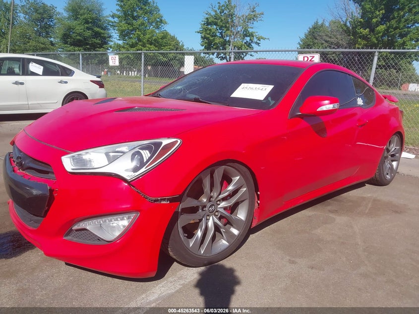 Vin: kmhhu6kj0du086551, lot: 45761363, hyundai genesis 3.8 track 20132