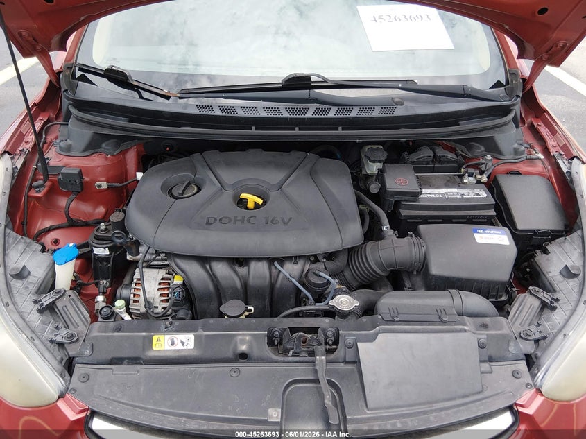 2012 Hyundai Elantra 1.8 Limited (Ulsan Plant) red Lot 111045263693 Vin KMHDH4AE2CU320778