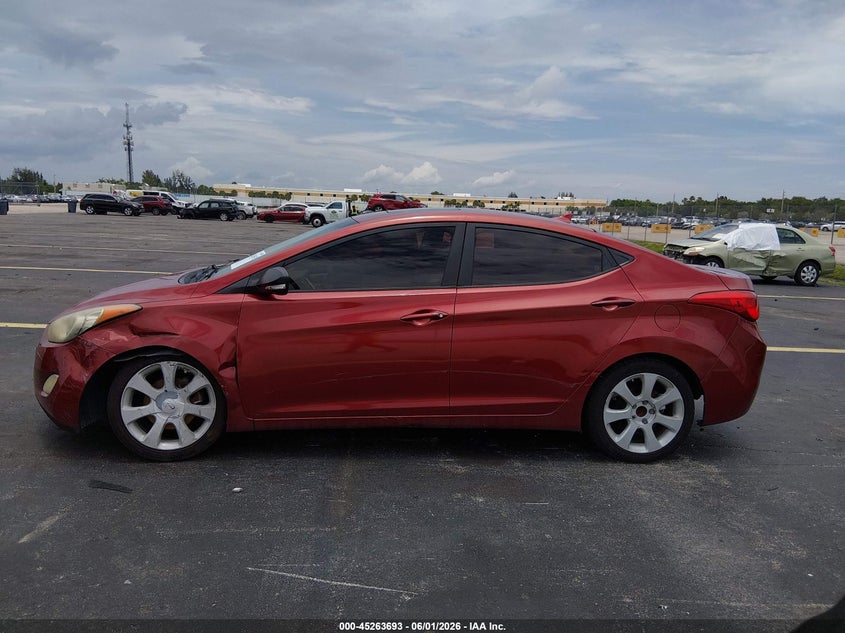 2012 Hyundai Elantra 1.8 Limited (Ulsan Plant) red Lot 111045263693 Vin KMHDH4AE2CU320778