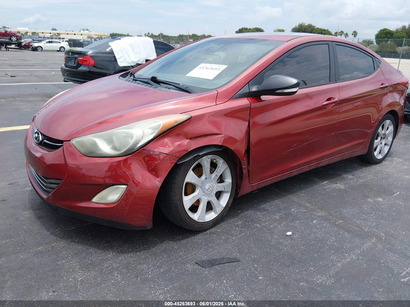 2012 Hyundai Elantra 1.8 Limited (Ulsan Plant) red Lot 111045263693 Vin KMHDH4AE2CU320778