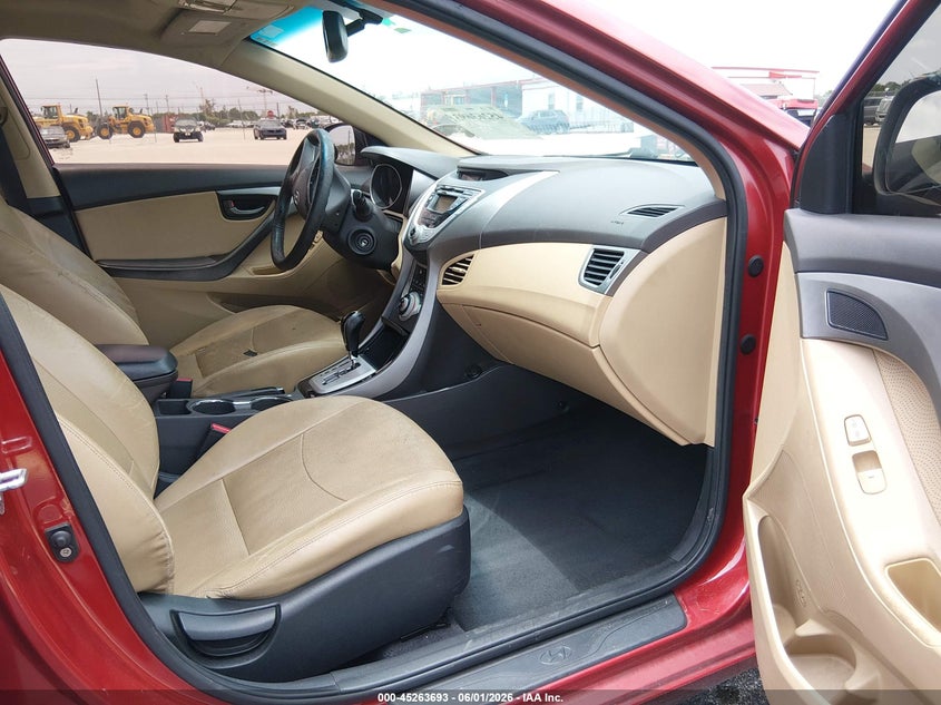 2012 Hyundai Elantra 1.8 Limited (Ulsan Plant) red Lot 111045263693 Vin KMHDH4AE2CU320778