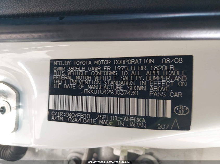 2009 Scion Xd VIN: JTKKU10429J037430 Lot: 45263808