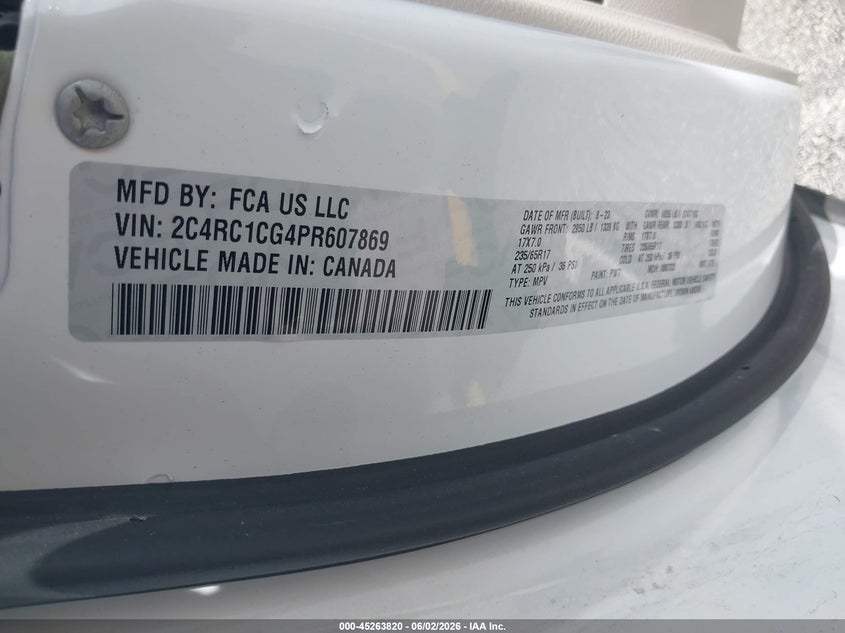 2023 Chrysler Voyager Lx VIN: 2C4RC1CG4PR607869 Lot: 45263820