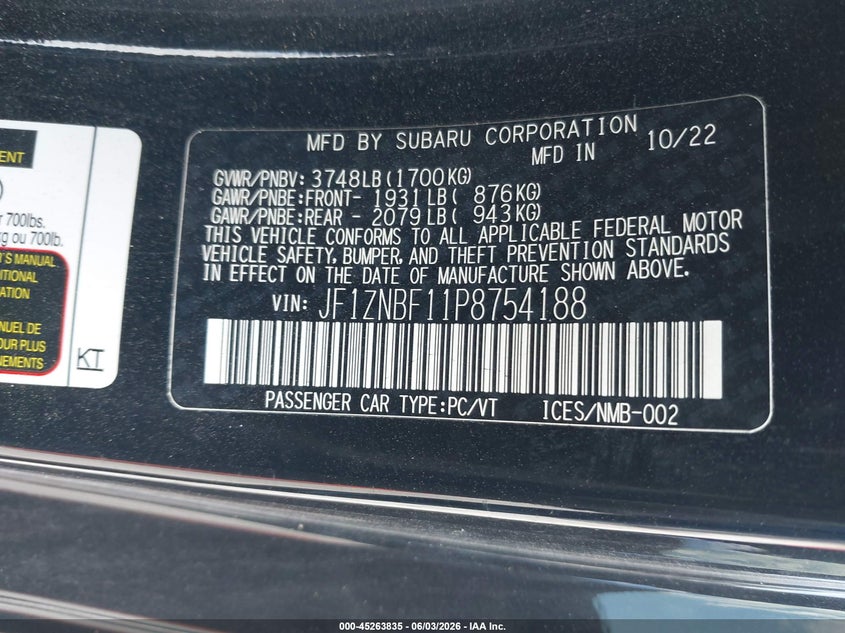 2023 Toyota Gr86 Premium VIN: JF1ZNBF11P8754188 Lot: 45263835
