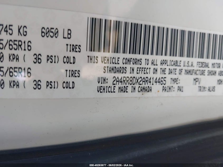 2010 Chrysler Town & Country Touring VIN: 2A4RR5D13AR306575 Lot: 45263877