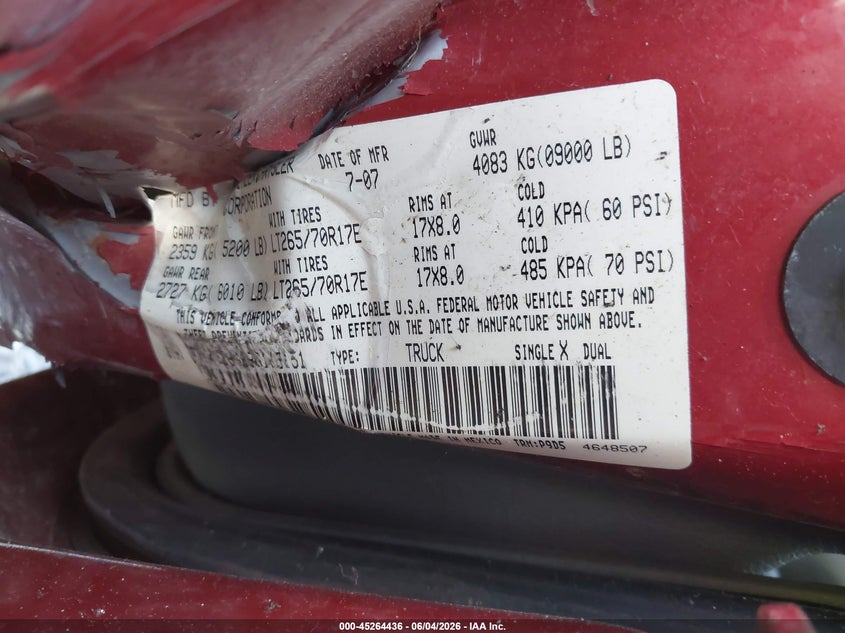 2008 Dodge Ram 2500 Slt VIN: 3D7KS28A28G113151 Lot: 45264436