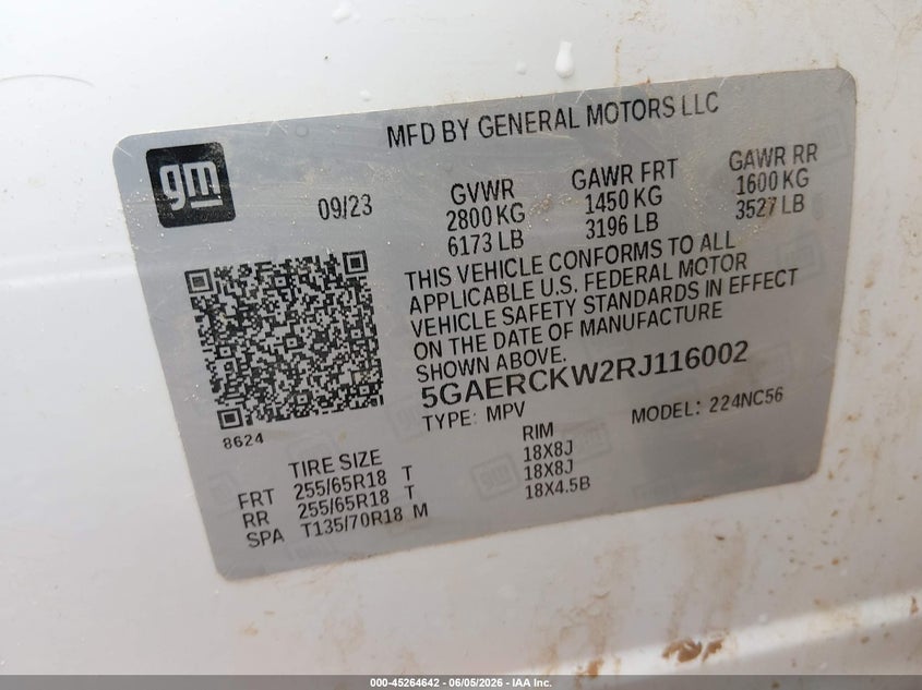 2024 BUICK ENCLAVE SPORT UTILITY VEHICLE 3.6L V-6 DI, DOHC, VVT, 310HP