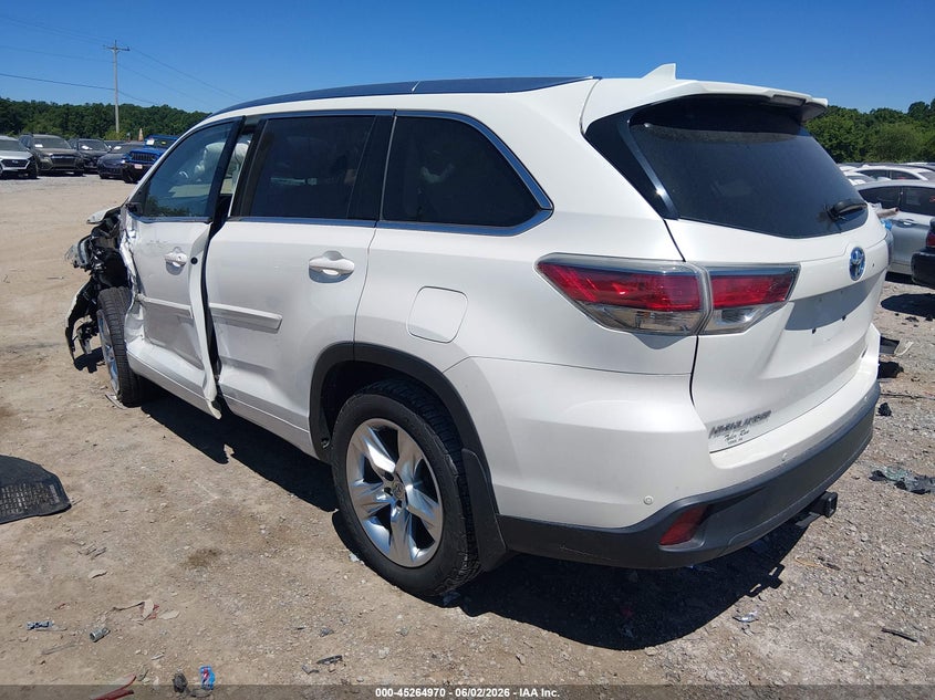 Vin: 5tddcrfhxfs010888, lot: 45762790, toyota highlander hybrid limited 20153