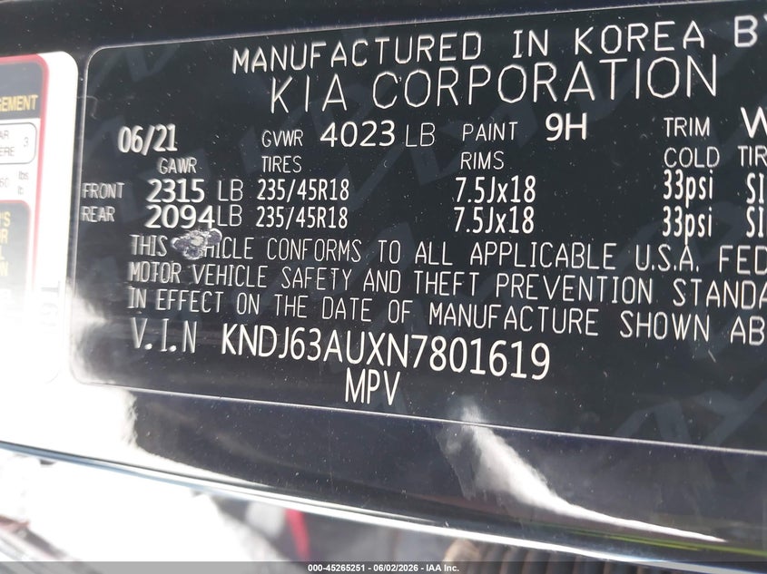 2022 Kia Soul Gt-Line VIN: KNDJ63AUXN7801619 Lot: 45265251