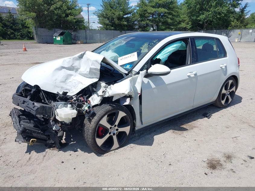 Vin: 3vw4t7au8gm019676, lot: 45763192, volkswagen golf gti se 4-door 20162