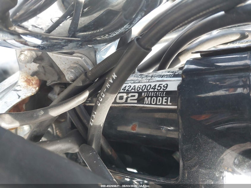 2002 Honda Vt1100 C VIN: 1HFSC18142A600459 Lot: 45265621