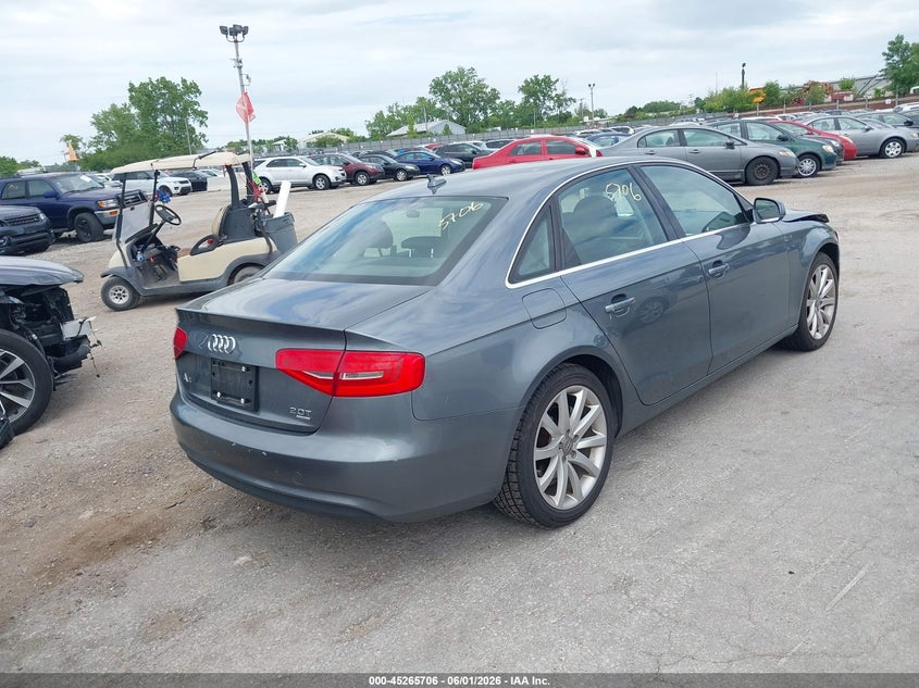 Vin: wauffafl8dn046438, lot: 45763526, audi a4 2.0t premium 20134