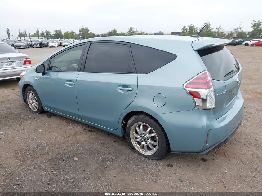 Vin: jtdzn3eu0fj030124, lot: 45763552, toyota prius v three 20153