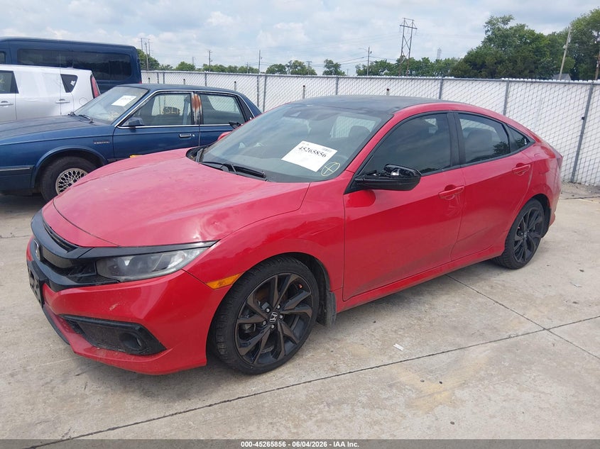 Vin: 2hgfc2e8xkh509010, lot: 45763676, honda civic sport 20192