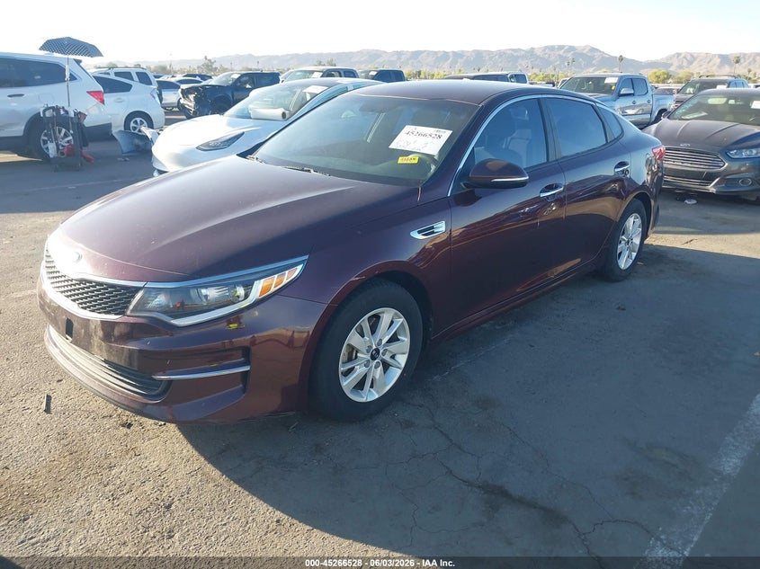 Vin: 5xxgt4l35gg015282, lot: 45764348, kia optima lx 20162