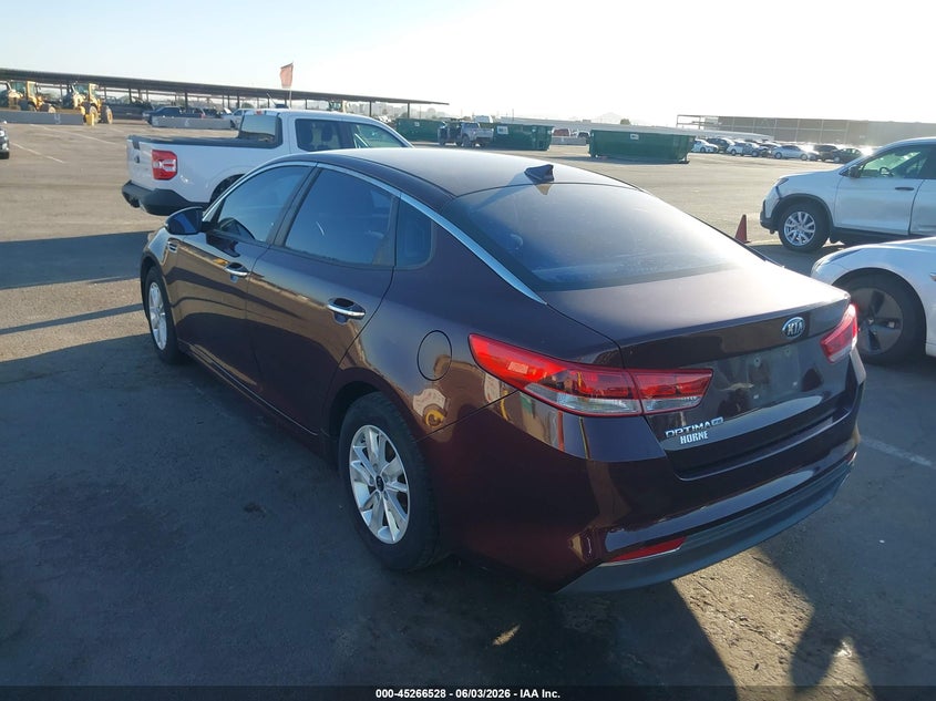 Vin: 5xxgt4l35gg015282, lot: 45764348, kia optima lx 20163