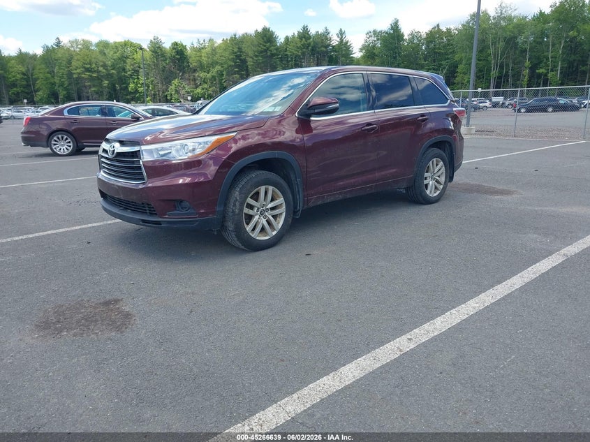 Vin: 5tdbkrfh7gs273089, lot: 45764459, toyota highlander le v6 20162