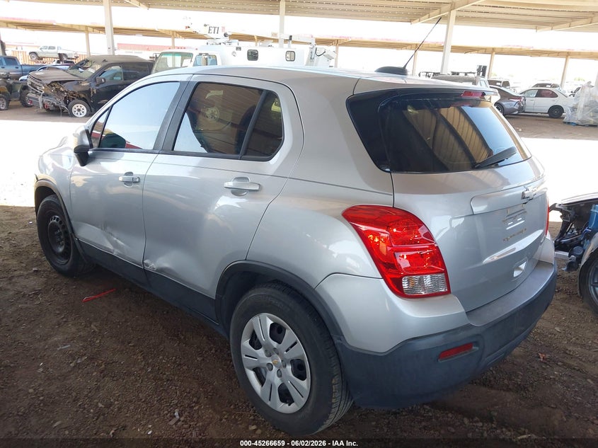 Vin: kl7cjksb2fb206712, lot: 45764479, chevrolet trax 1ls 20153