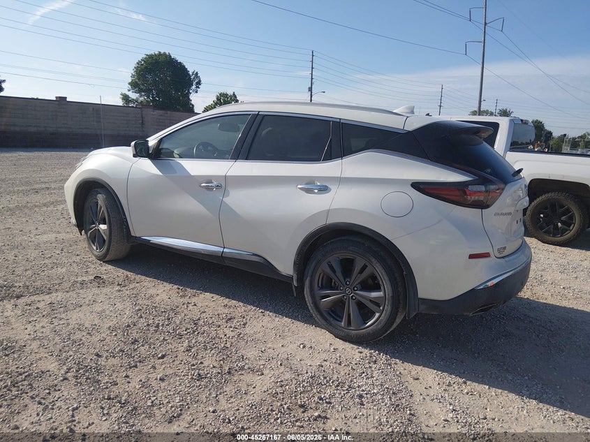 Vin: 5n1az2ds8ln174516, lot: 45764987, nissan murano platinum intelligent awd 20203