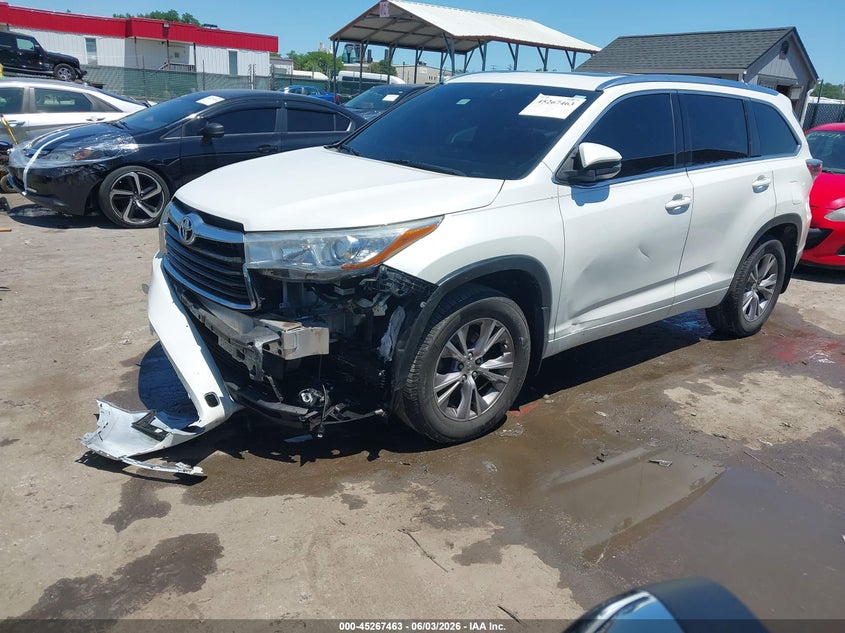 Vin: 5tdjkrfh7fs169552, lot: 45765287, toyota highlander xle v6 20152