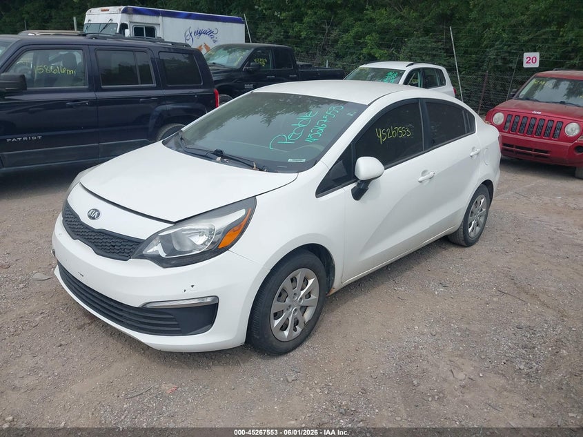 Vin: knadm4a30g6557484, lot: 45765377, kia rio lx 20162