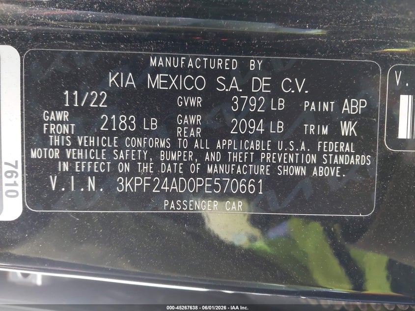 2023 KIA FORTE LXS — Photo 9