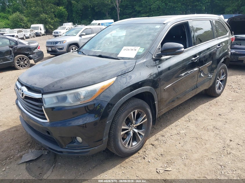 Vin: 5tdjkrfh2gs505075, lot: 45765702, toyota highlander xle v6 20162
