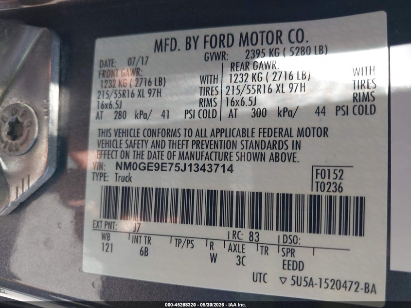 2018 FORD TRANSIT WAGON 2.5L I-4 DOHC, VVT, 169HP