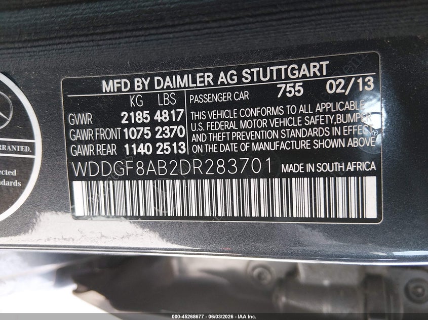 2013 Mercedes-Benz C 300 Sport 4Matic VIN: WDDGF8AB2DR283701 Lot: 45268677