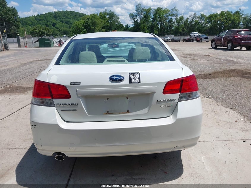 2012 Subaru LEGACY 2.5 2.5I Premium white Lot 111045269105 Vin 4S3BMBC68C3031069